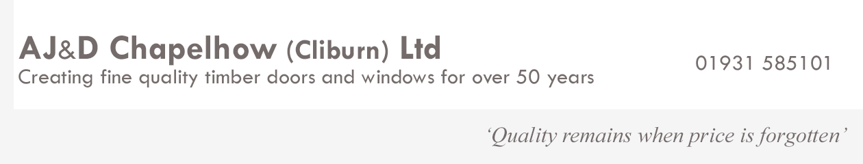 AJ&D Chapelhow supplying timber windows throughout Cumbria for over 50 years