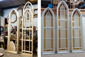 arched timber windows with stained glass inset ajd chapelhow